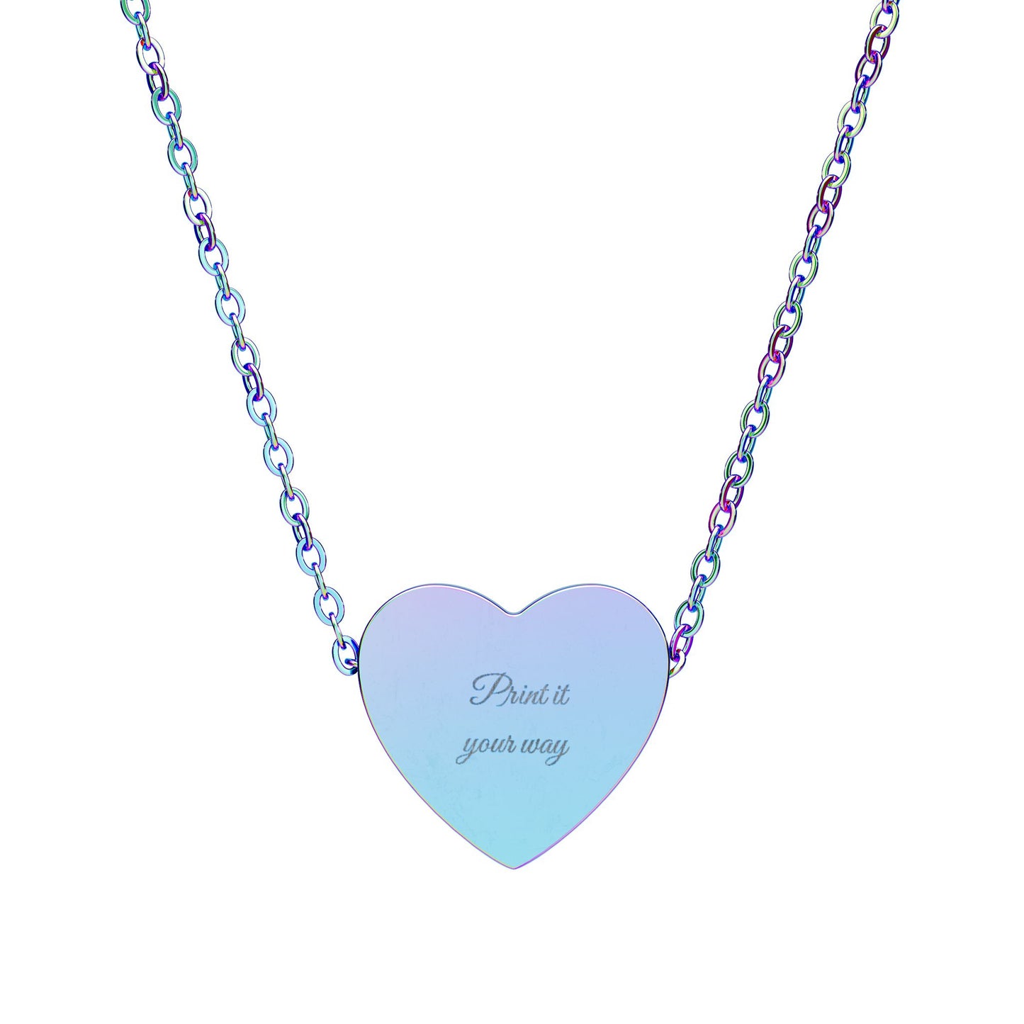 Engravable Heart Necklace — Personalized Name & Message Pendant