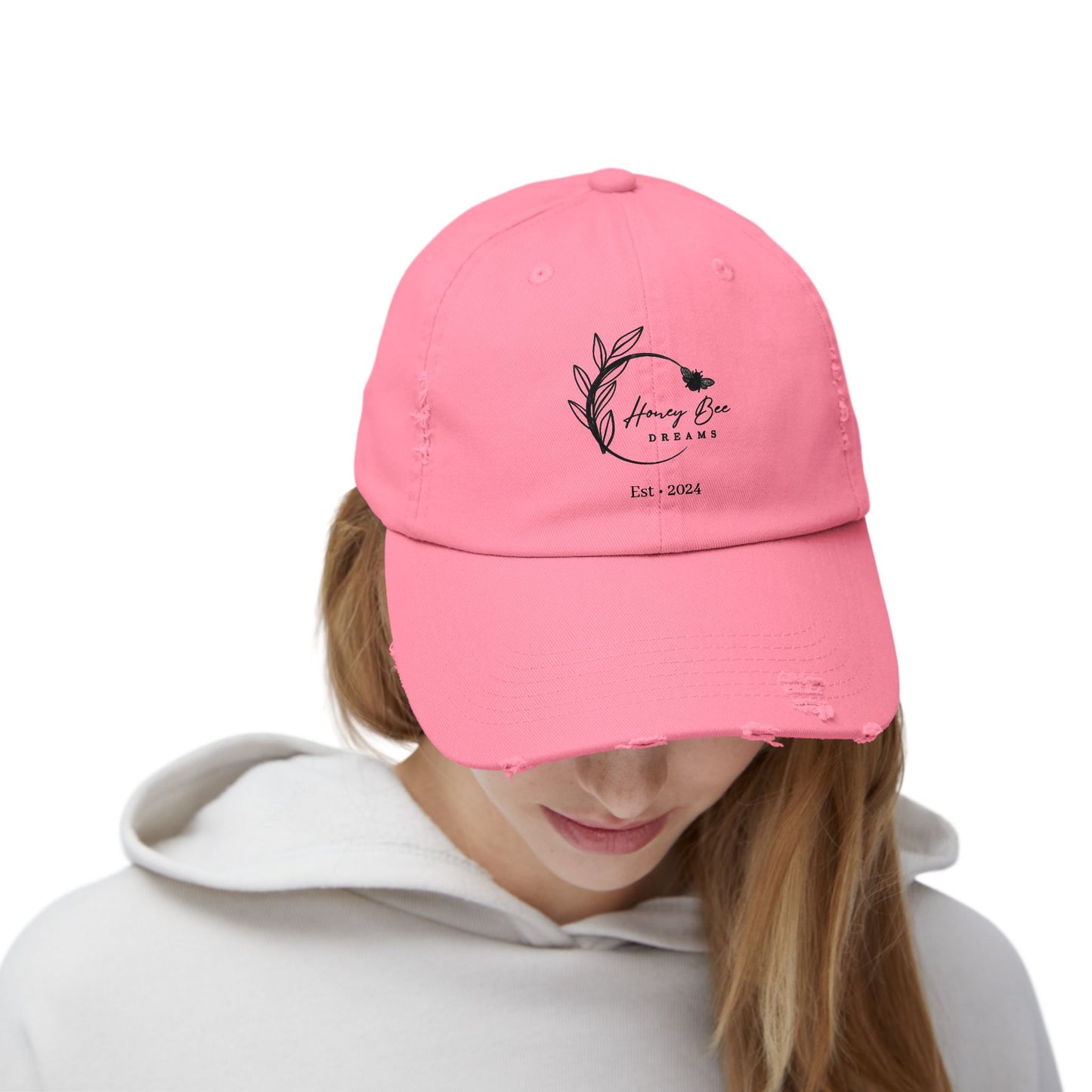 Distressed Cap - Honey Bee Dreams Logo Unisex