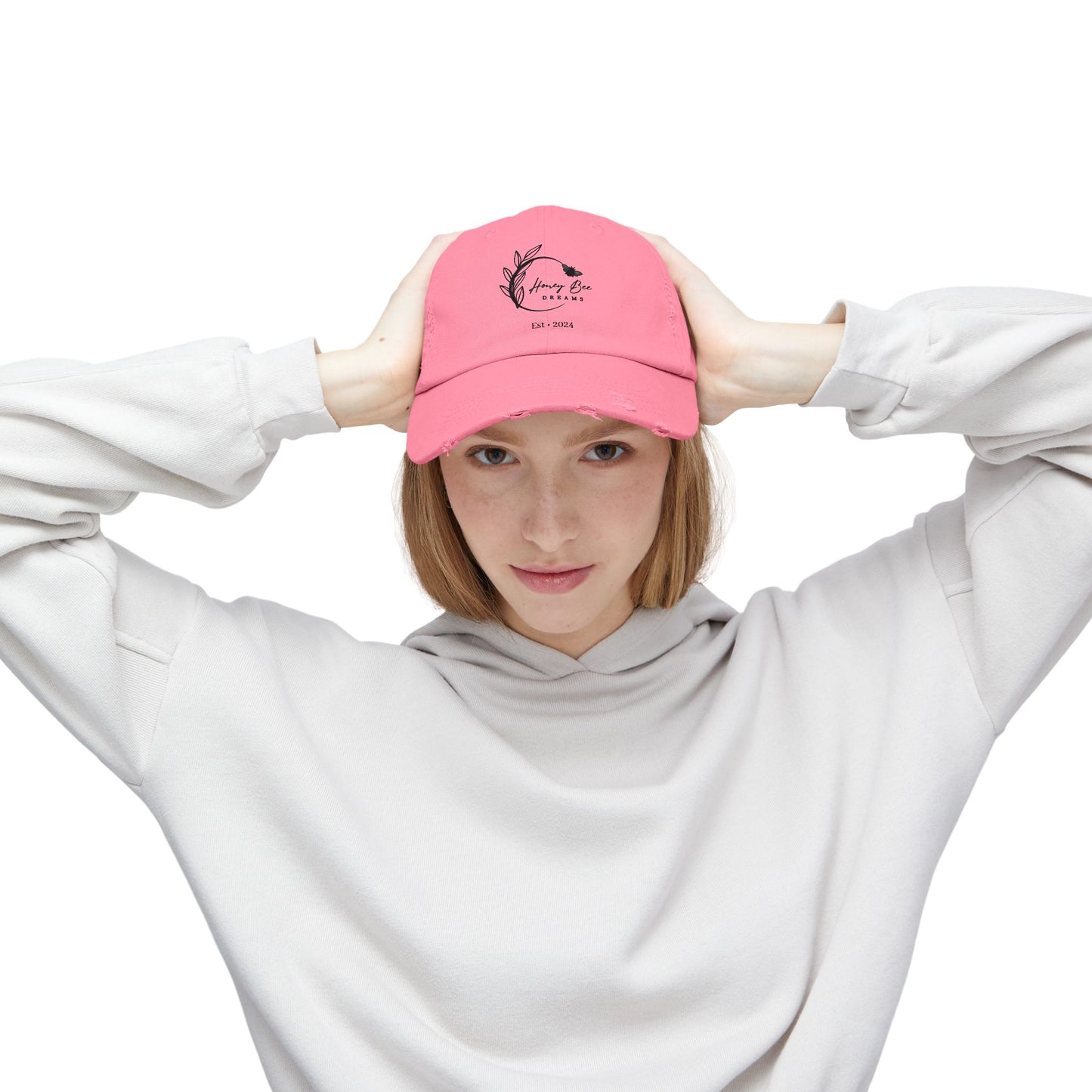 Distressed Cap - Honey Bee Dreams Logo Unisex
