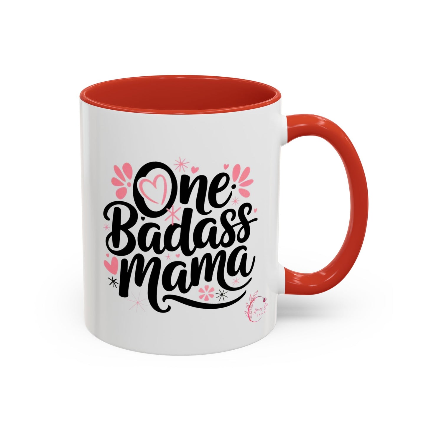 Mug - One Badass Mama Accent Coffee Mug - Perfect Gift for Moms