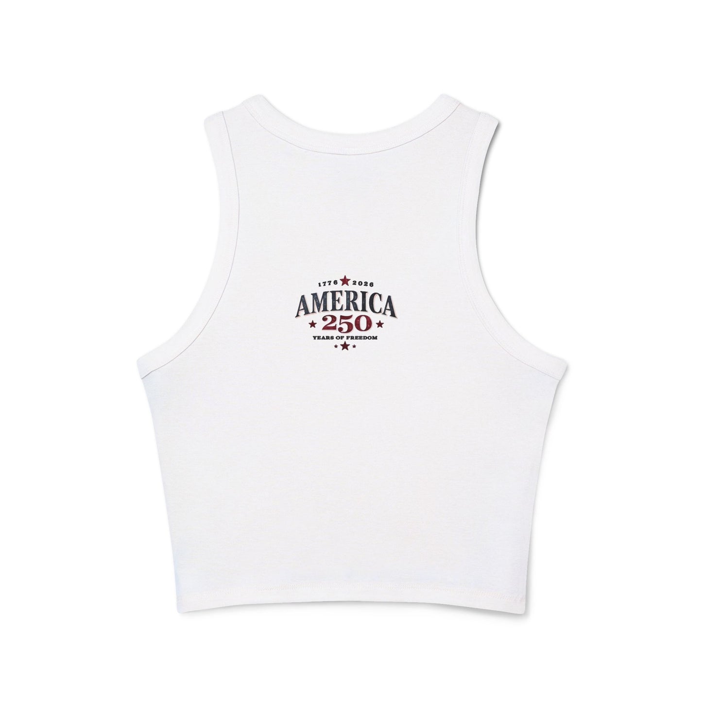 Patriotic American Flag Bow Racer Tank Top — Women's Crop