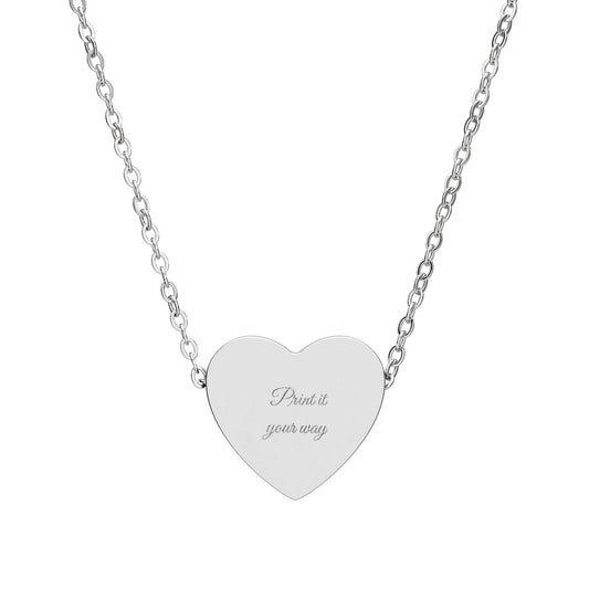 Engravable Heart Necklace — Personalized Name & Message Pendant