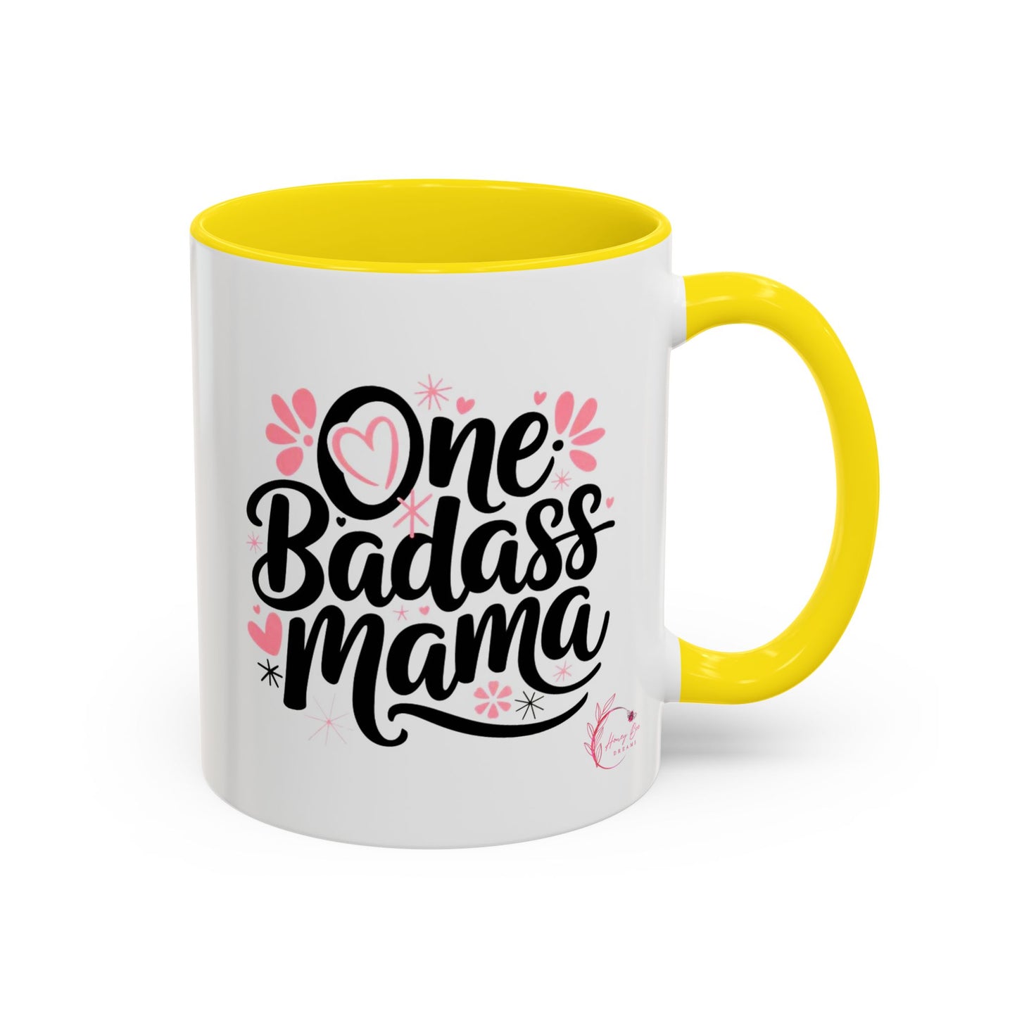 Mug - One Badass Mama Accent Coffee Mug - Perfect Gift for Moms