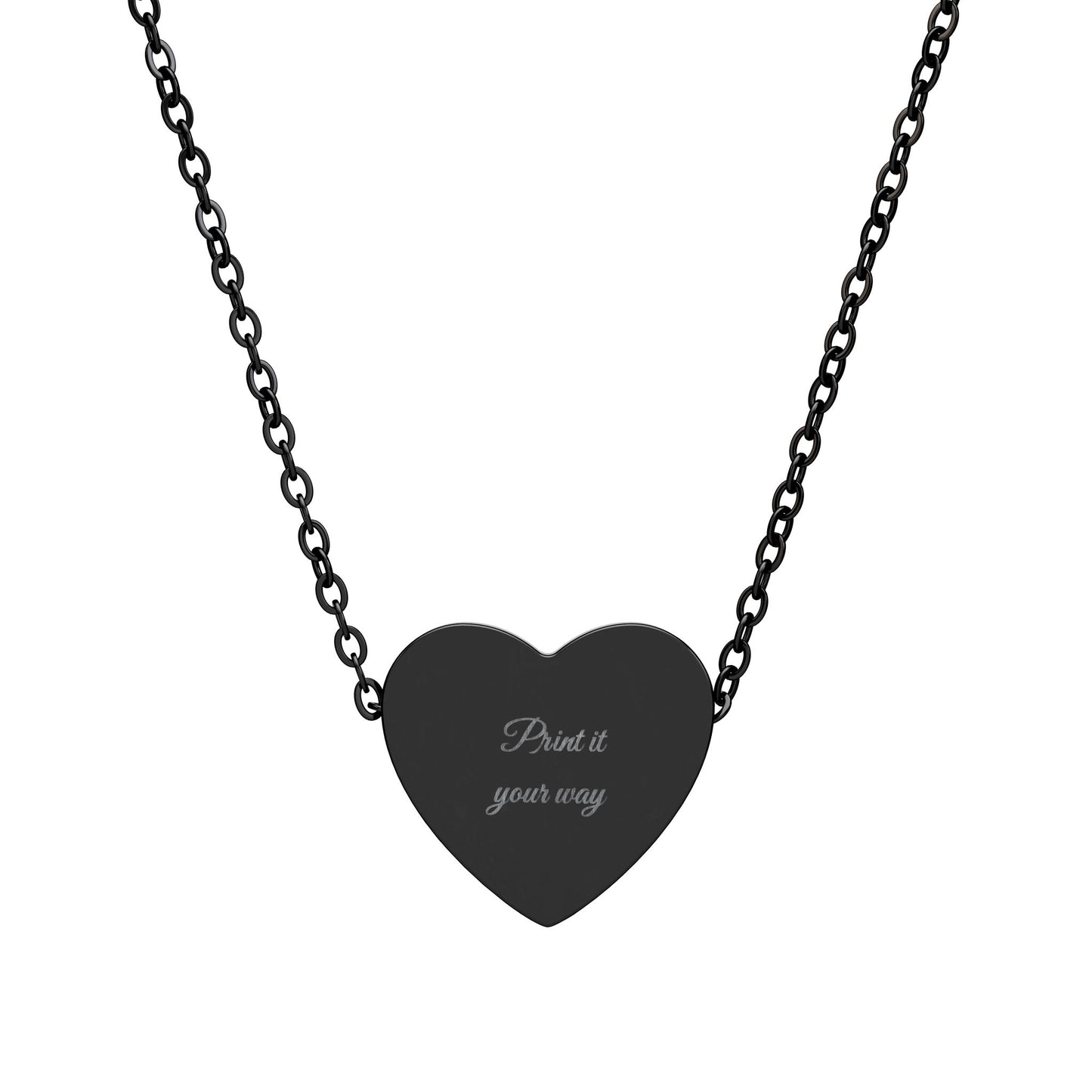 Engravable Heart Necklace — Personalized Name & Message Pendant