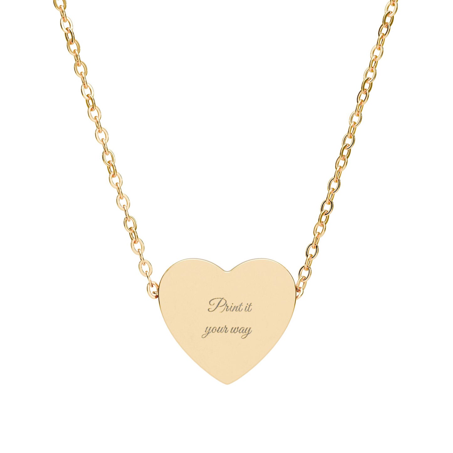 Engravable Heart Necklace — Personalized Name & Message Pendant