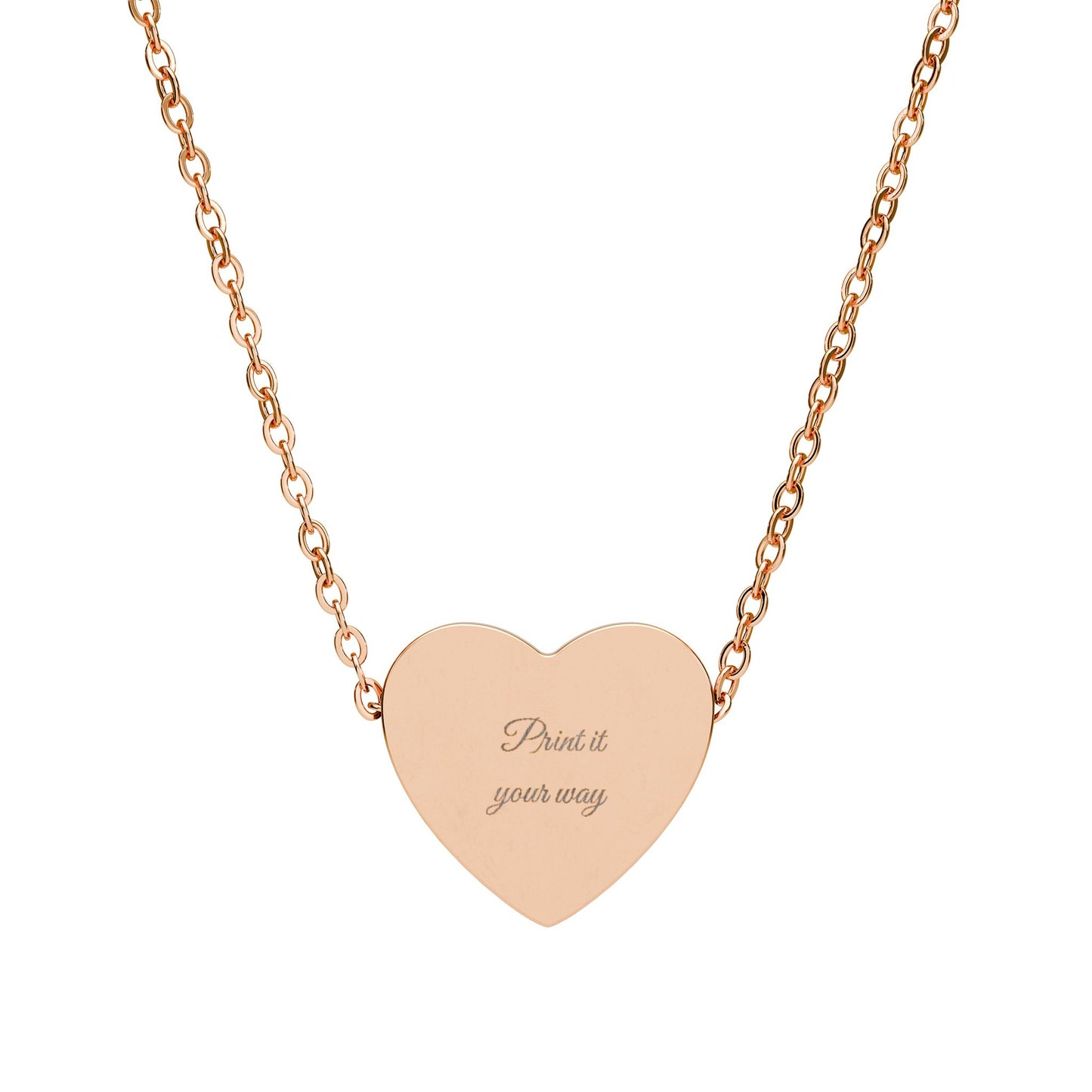 Engravable Heart Necklace — Personalized Name & Message Pendant