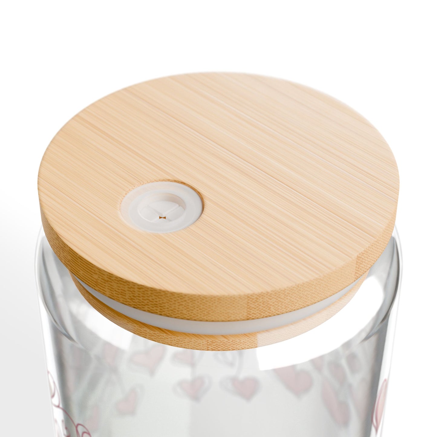 Heartfelt Love Sipper Glass - 16oz Bamboo Lid with Straw
