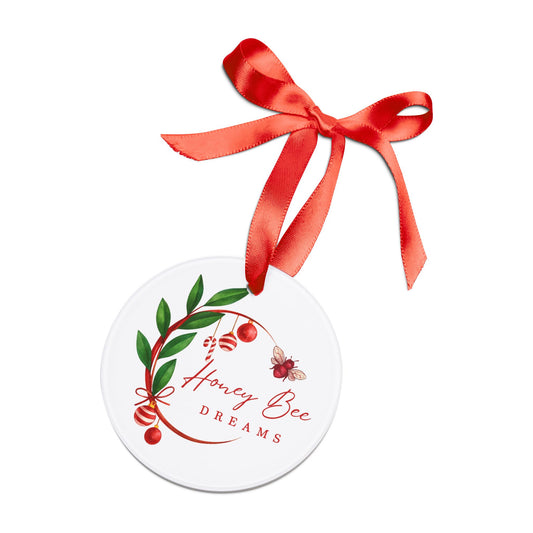 Acrylic Ornament - Christmas Ornament with Honey Bee Dreams Logo